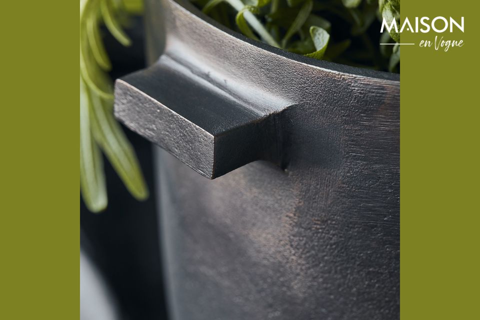 Dark brown brass planter Foem - 2