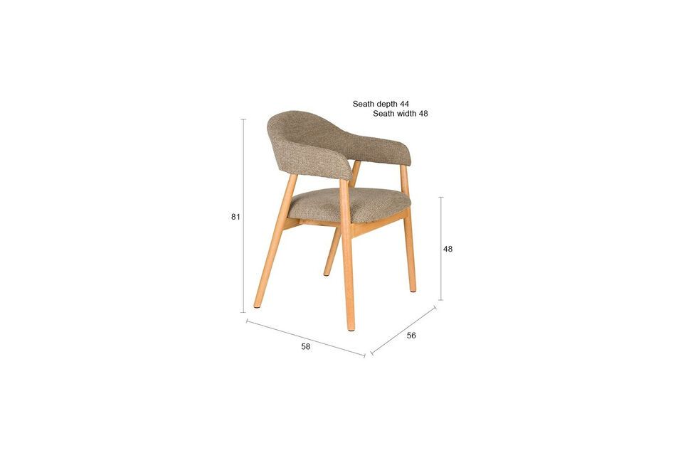 Dark brown fabric armchair Indy - 8