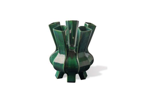 Dark green ceramic vase h34cm Puyi