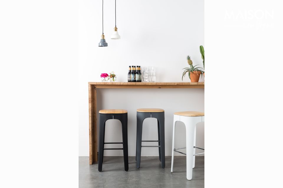Dark grey up-high bar stool White Label