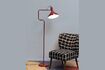 Miniature Dark wood and fabric armchair Waka 2