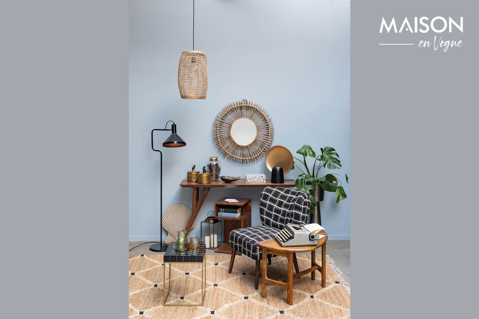 Discover the elegance of the Waka Black Wooden Armchair, a centerpiece for any modern interior