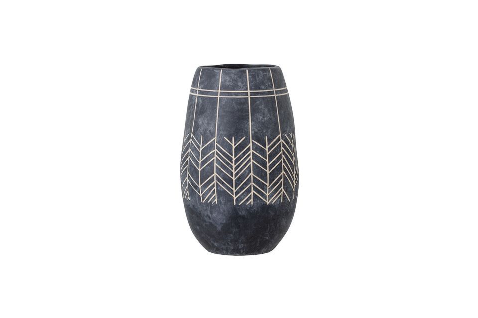 Decorative black ceramic vase Mahi Bloomingville