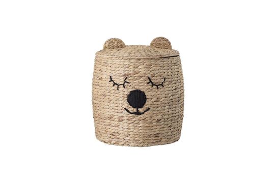 Dolma beige water hyacinth basket with lid
