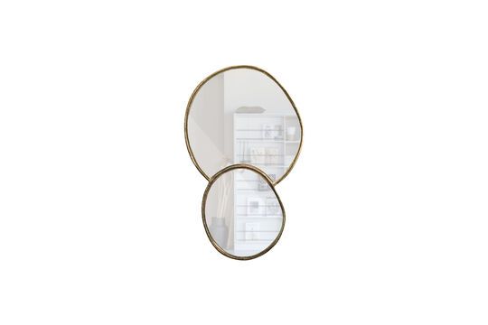 Double mirror with gold metallic edge Shay Clipped