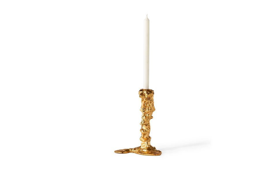 Drip gold aluminum candle holder, elegant and solid