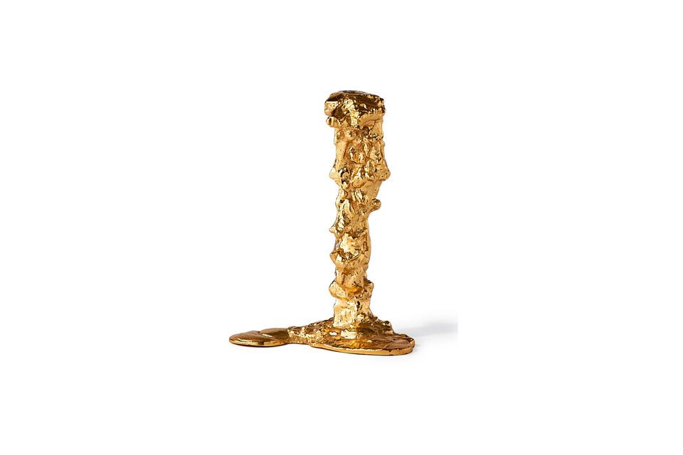 Drip gold aluminum candle holder Pols Potten