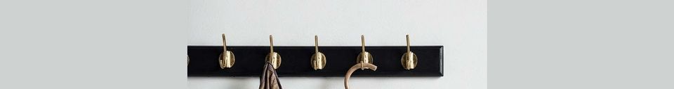 Material Details Edgy coat rack with 8 brass hooks