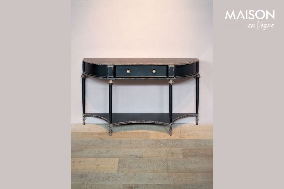 Edouard Black console 2 levels and drawer Chehoma
