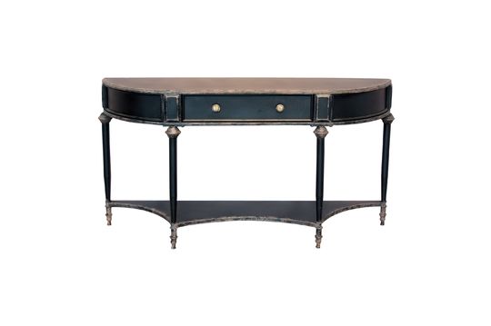 Edouard Black console 2 levels and drawer Clipped