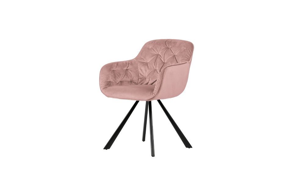 Elaine pale pink velvet chair Woood