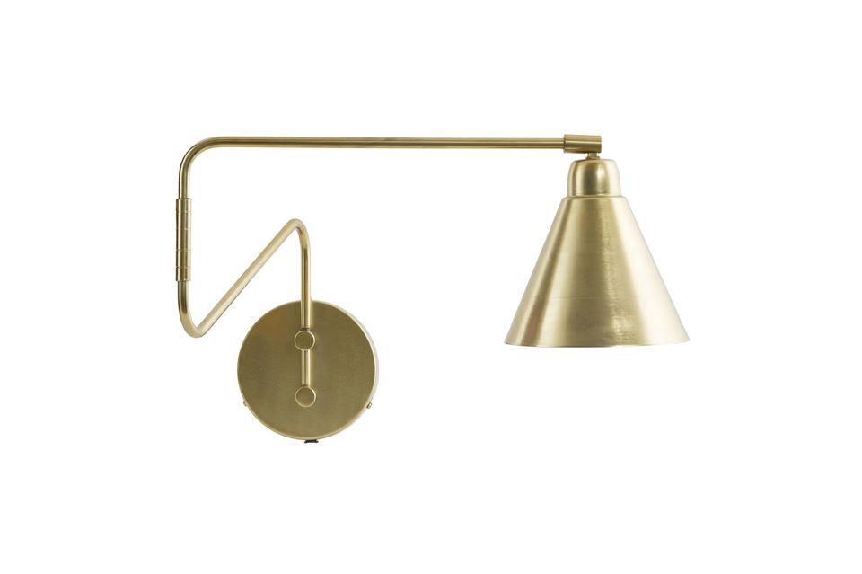 Elbowed wall lamp in gilded iron Game House Doctor