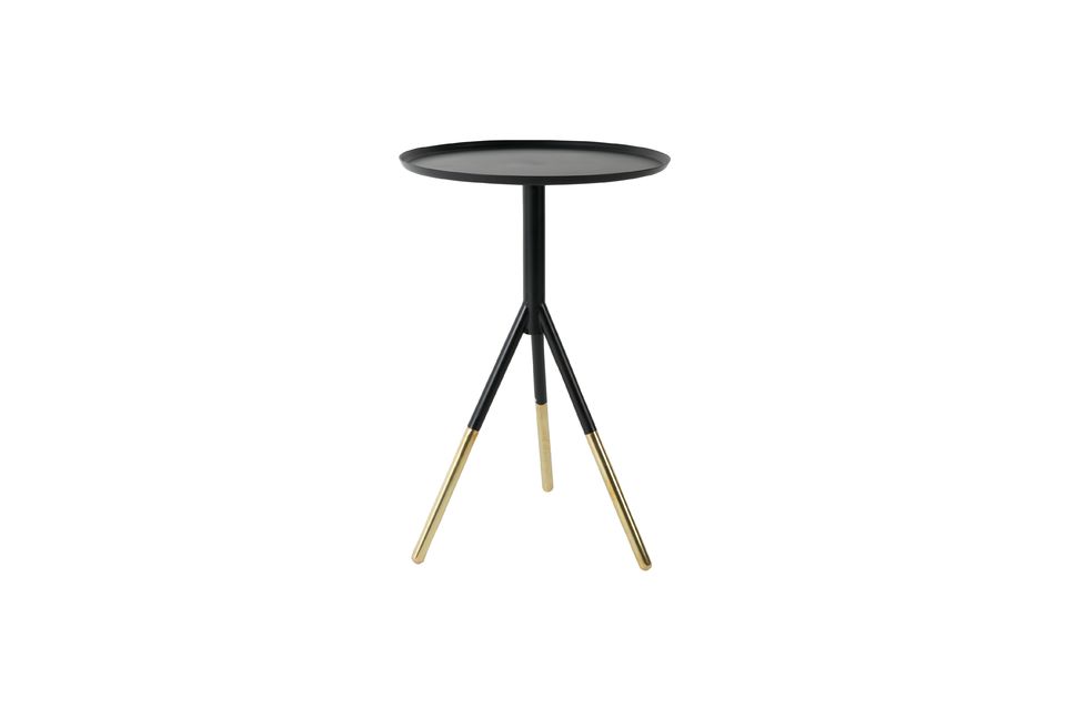 Elia black side table with brass finish - 8