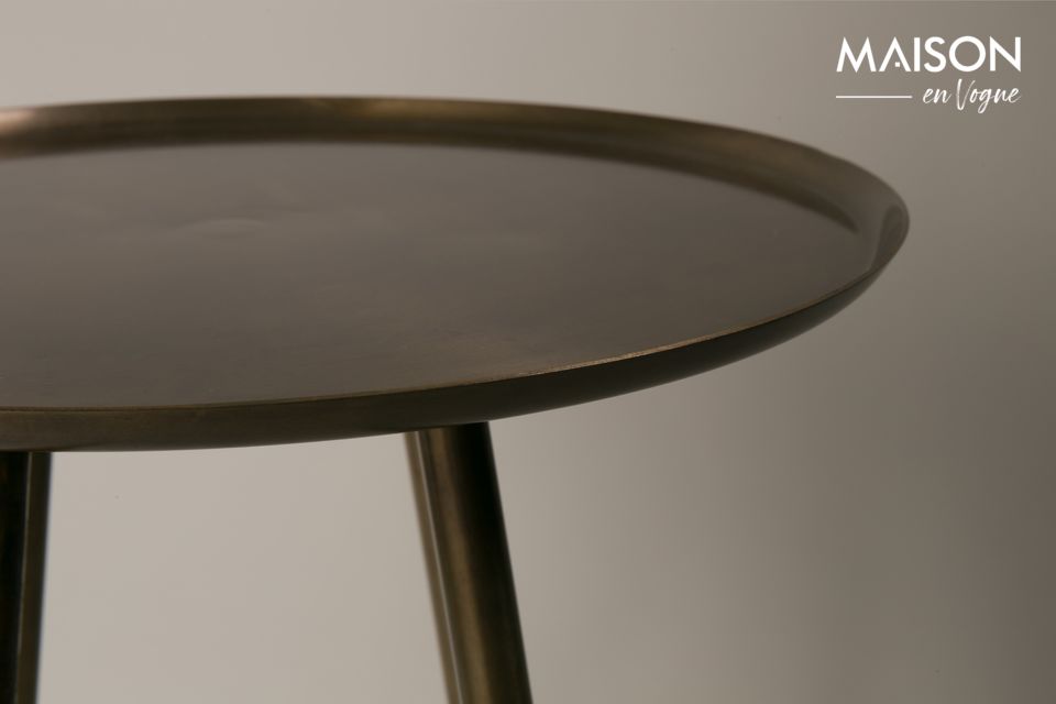 Eliot side table with antique brass finish - 5