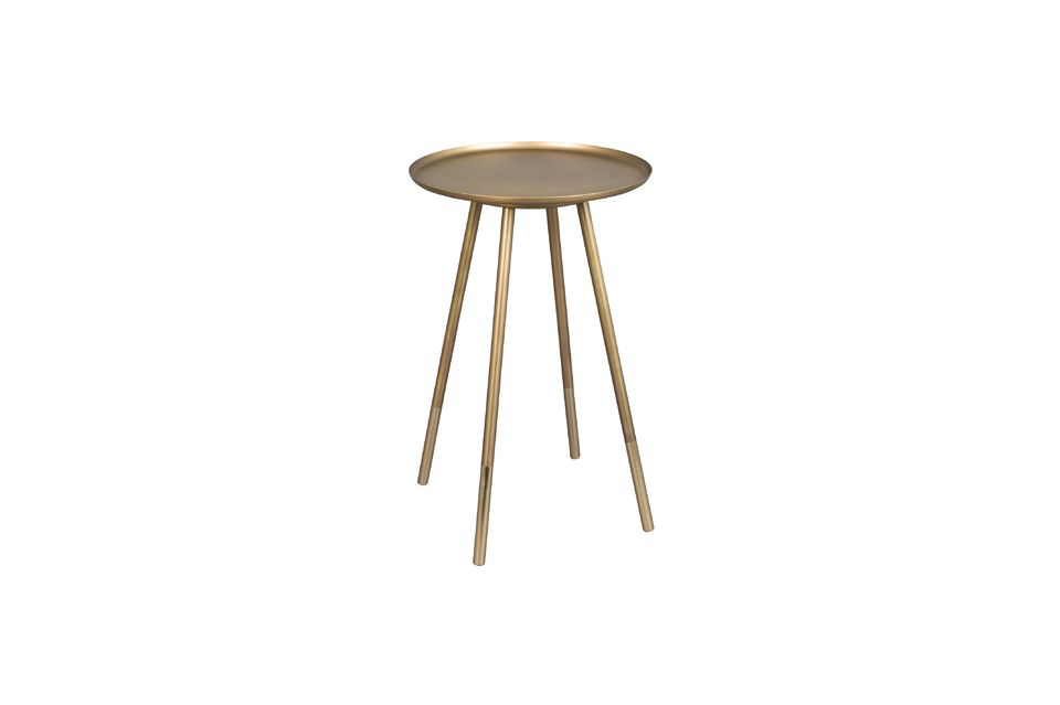 Eliot side table with antique brass finish - 6