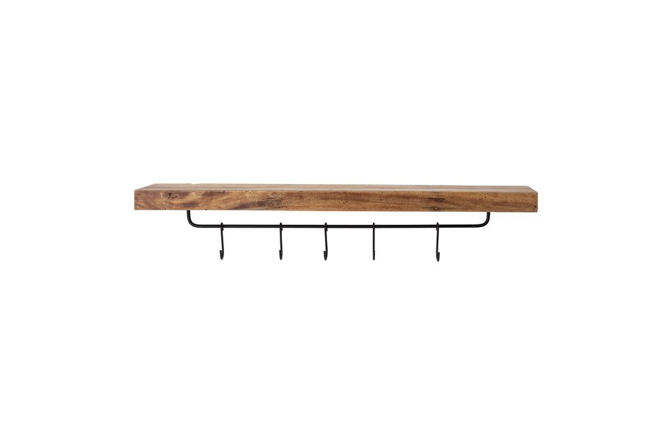 This mango wood shelf will allow you to display many objects, but that\'s not all