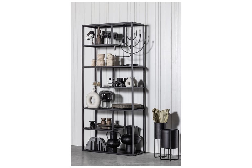 The Teun metal wall rack with dimensions 188x85x35 cm from the Dutch brand WOOOD
