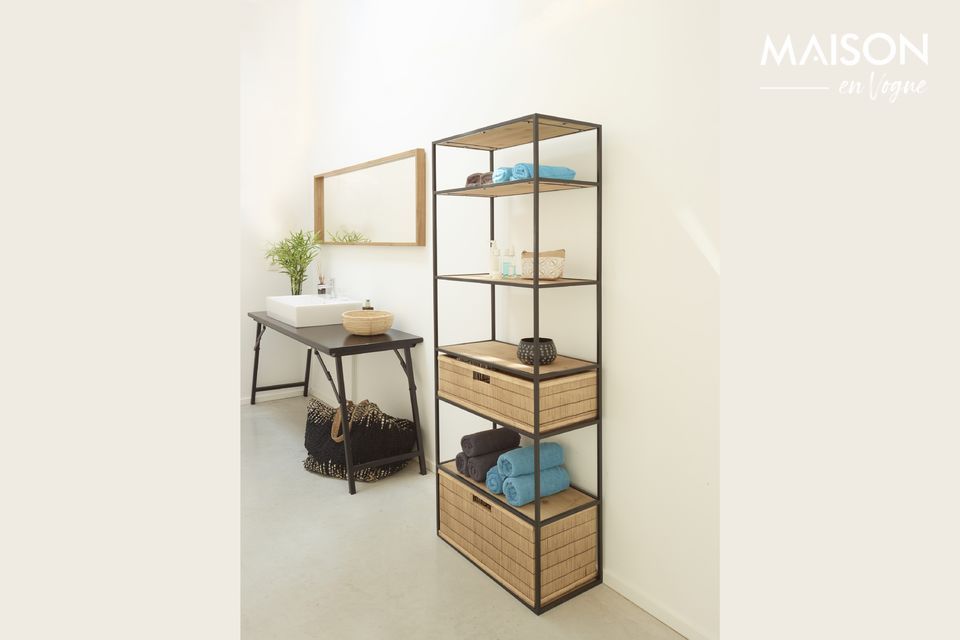 A high and modern shelf for the bedroom or living room