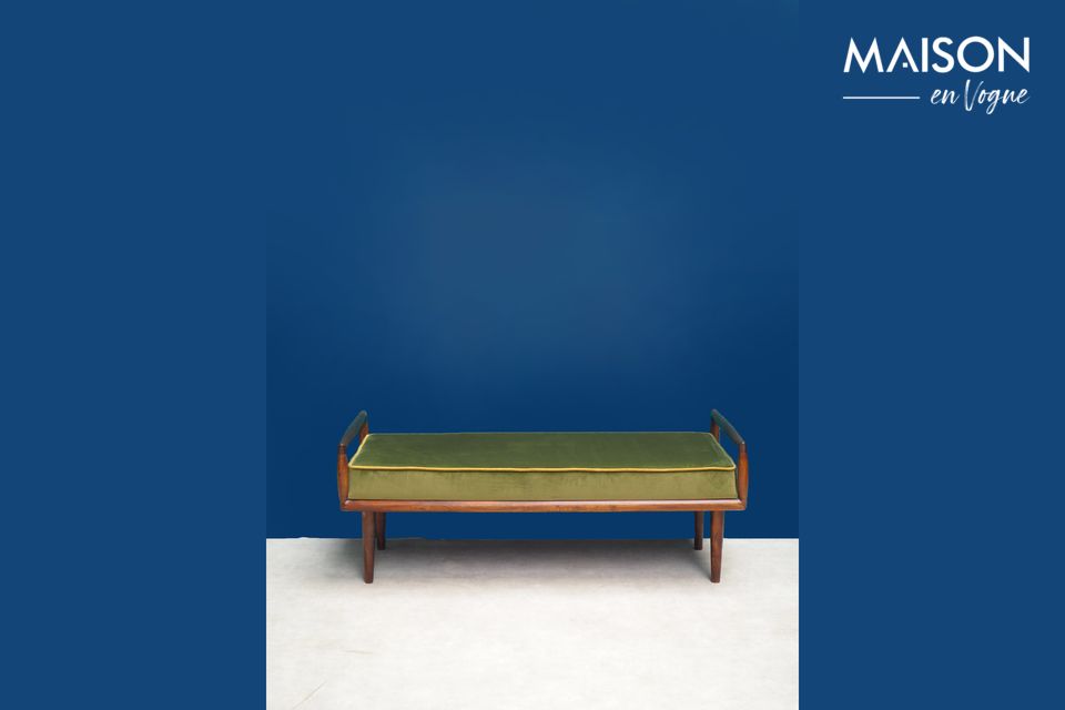 Farrow Green Velvet Bench Chehoma