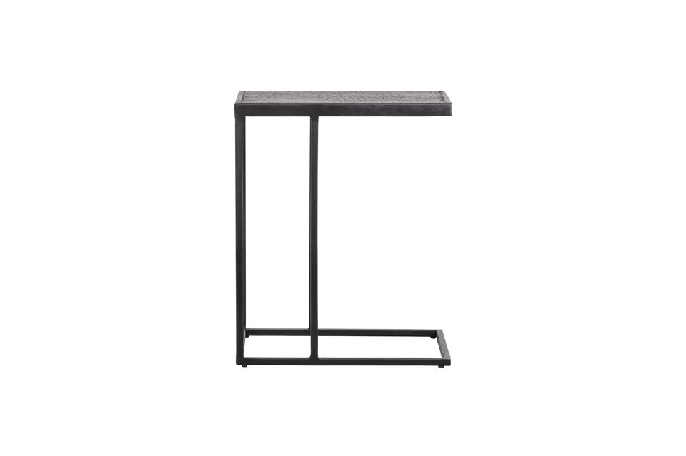 Febe black metal side table Woood