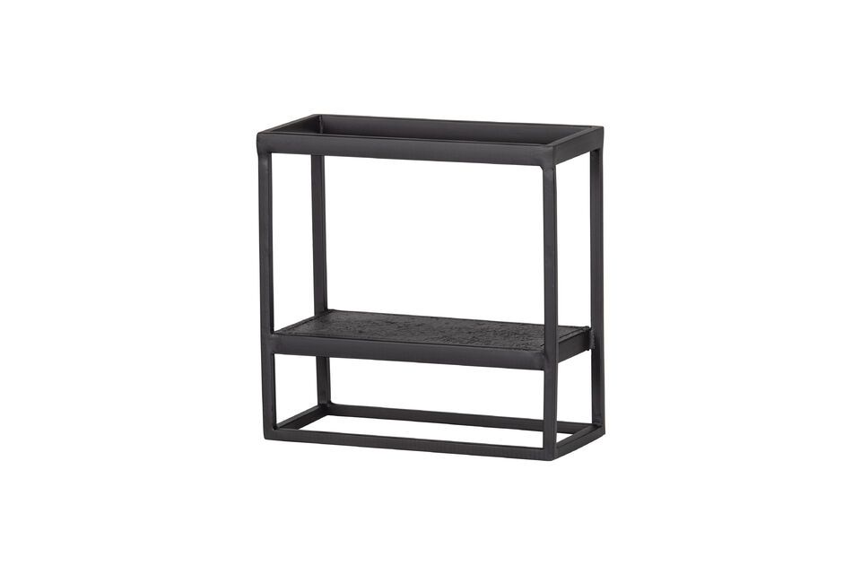 Bring a contemporary touch to your home with the Febe Black Metal Square Shelf