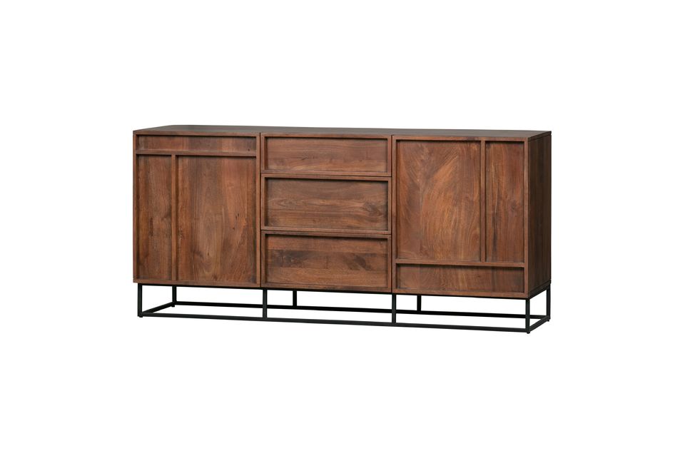 The sideboard in Mango wood with a natural finish