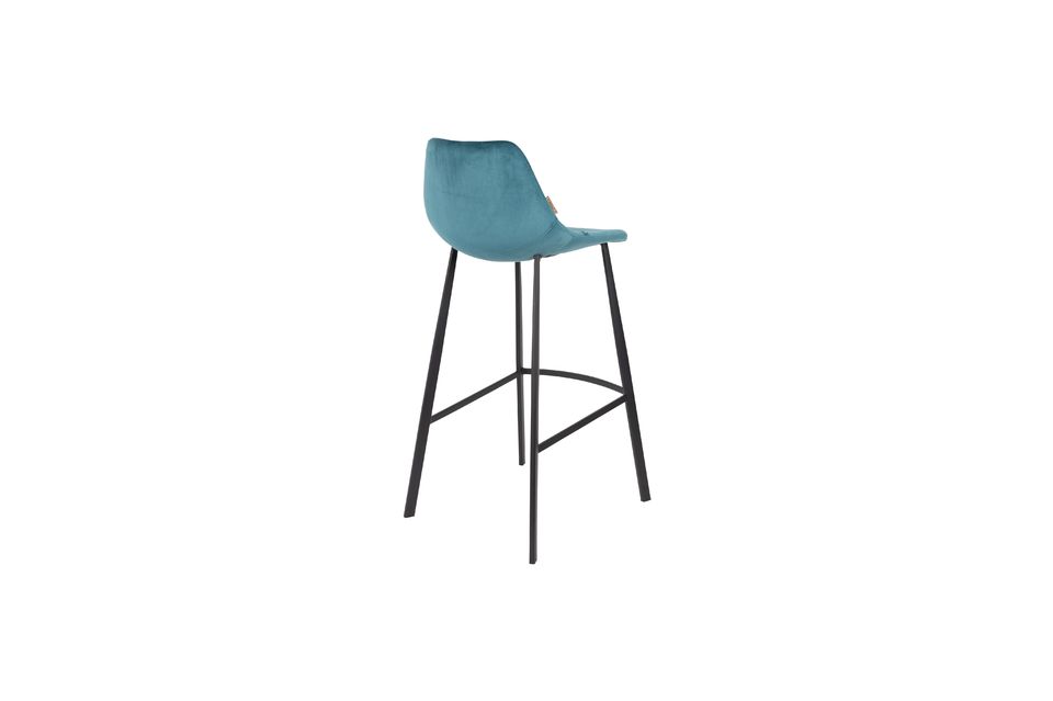 Franky bar stool in petrol blue - 8