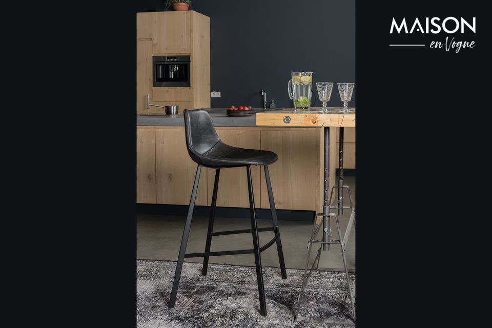 Franky black bar stool DutchBone