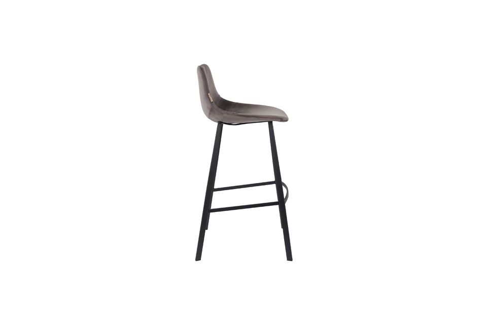 Franky grey velvet bar stool - 9