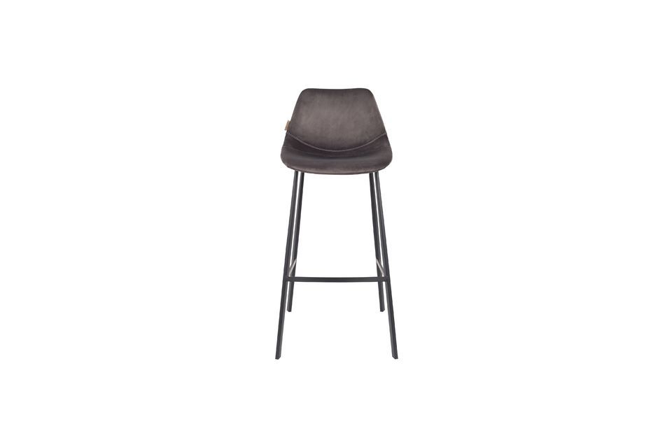 Franky grey velvet bar stool - 10