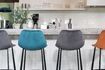 Miniature Franky grey velvet counter stool 3