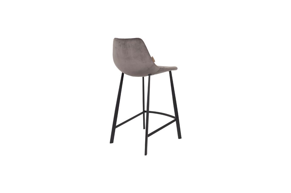 Franky grey velvet counter stool - 7