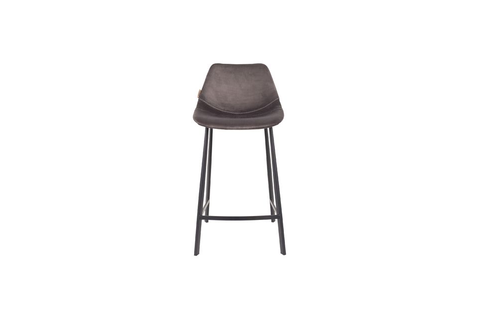 Franky grey velvet counter stool - 9