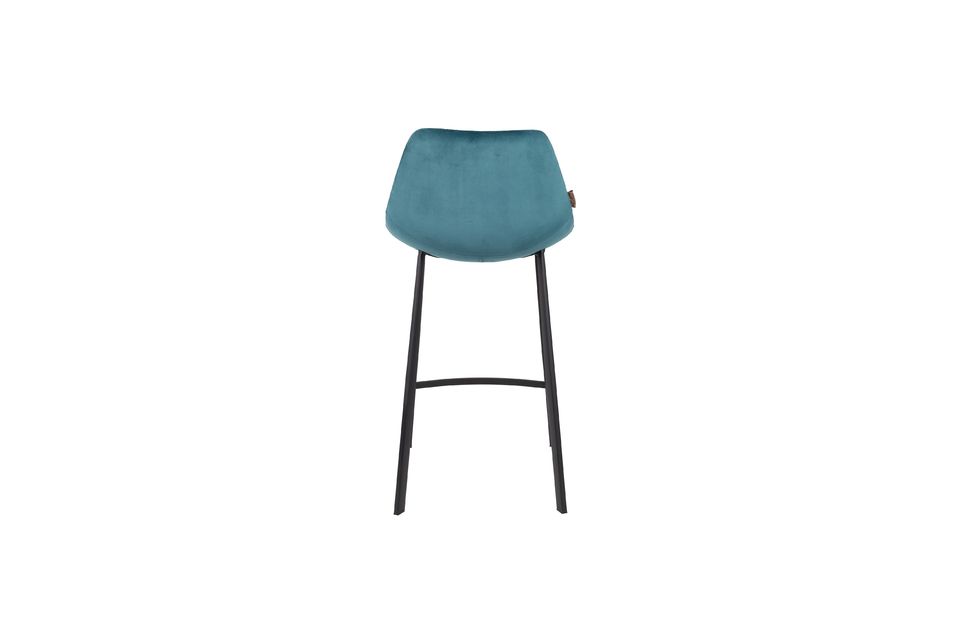 Franky petroleum blue velvet counter Stool - 7