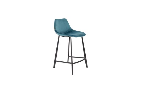 Franky petroleum blue velvet counter Stool Clipped