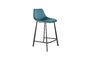 Miniature Franky petroleum blue velvet counter Stool Clipped