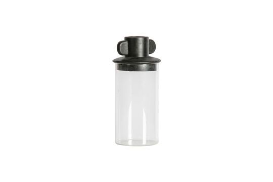 Gina large black glass jar