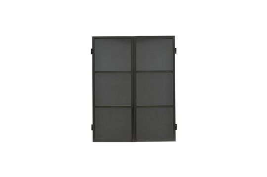 Glass and black iron cabinet Hanging Clipped