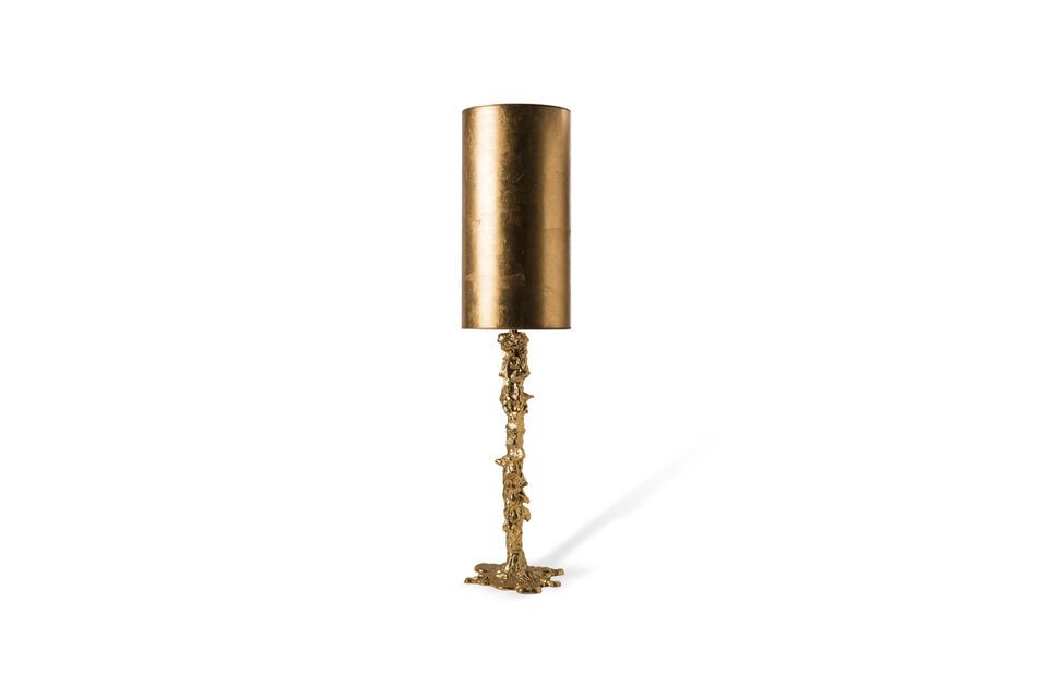Lamp base in gold aluminum, elegance and cheerfulness.