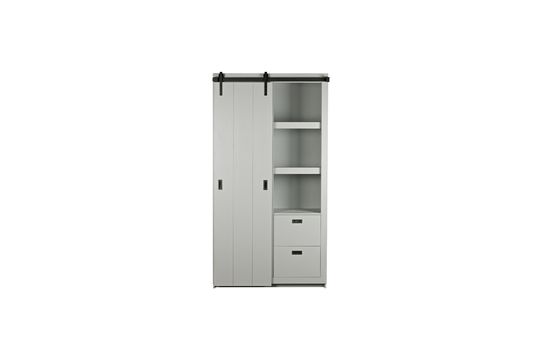 Gray wood sliding door wardrobe Barn Clipped