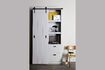 Miniature Gray wood sliding door wardrobe Barn 2