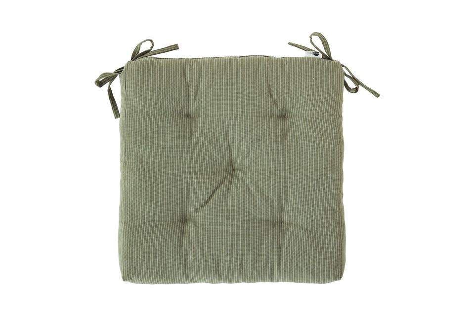 Green and grey cotton chair cushion Faza Madam Stoltz