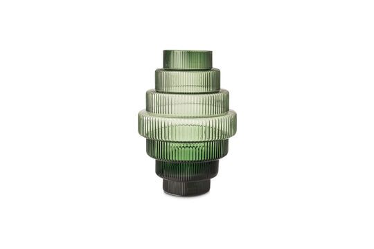 Green blown glass vase Steps