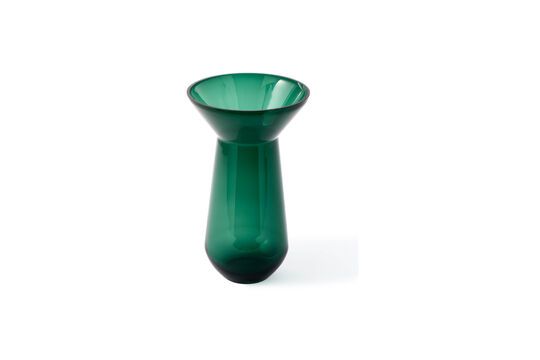 Green glass vase Long Neck Clipped