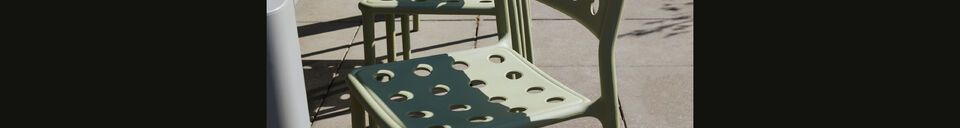 Material Details Green polypropylene plastic garden chair Serra