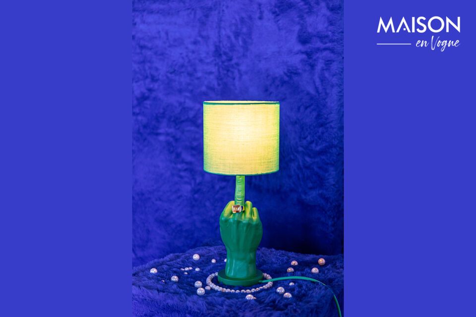 Bold statement, captivating green glow.