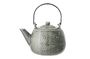 Miniature Green stoneware teapot with tea strainer Rani Clipped