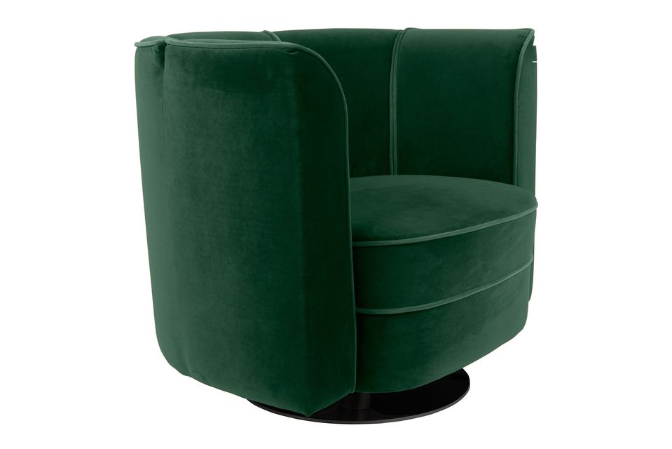 Green velvet lounge chair Flower - 5