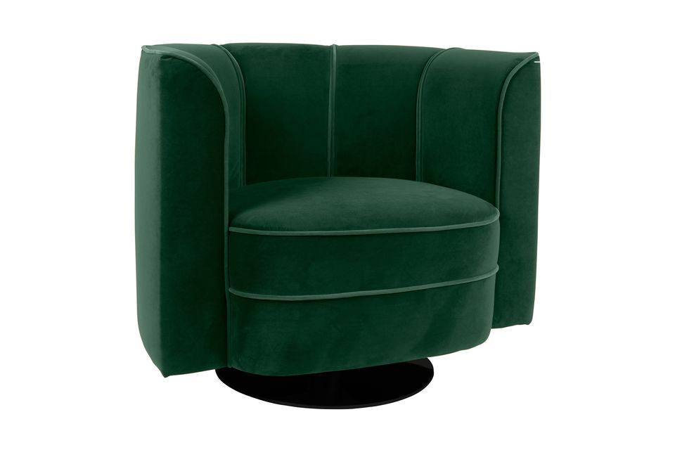 Green velvet lounge chair Flower - 6