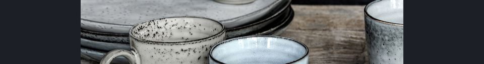 Material Details Grey-blue stoneware mug Rustic